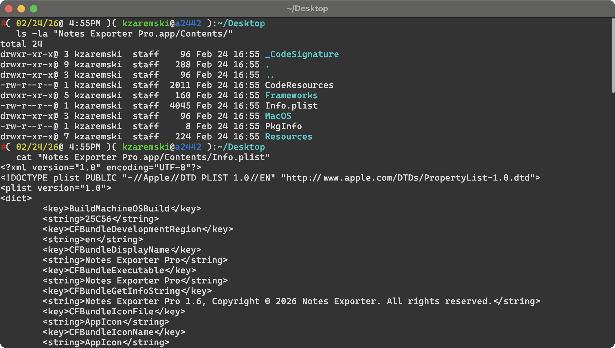App bundle contents and Info.plist
